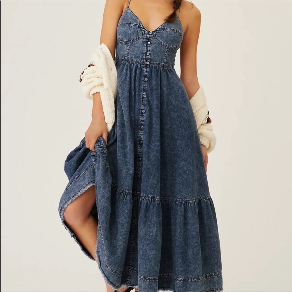 ISO Pilcro Denim Bustier Dress